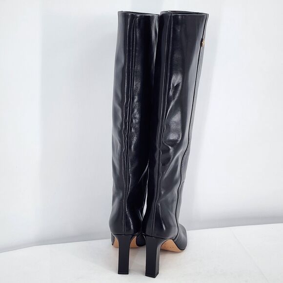 Sandro Jily Smooth Leather Black Tall Heeled Boots Size 36 EU NEW - Picture 6 of 15